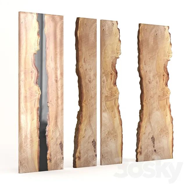 Elm and epoxy slab 3D Model Elm and epoxy slab 3D Model