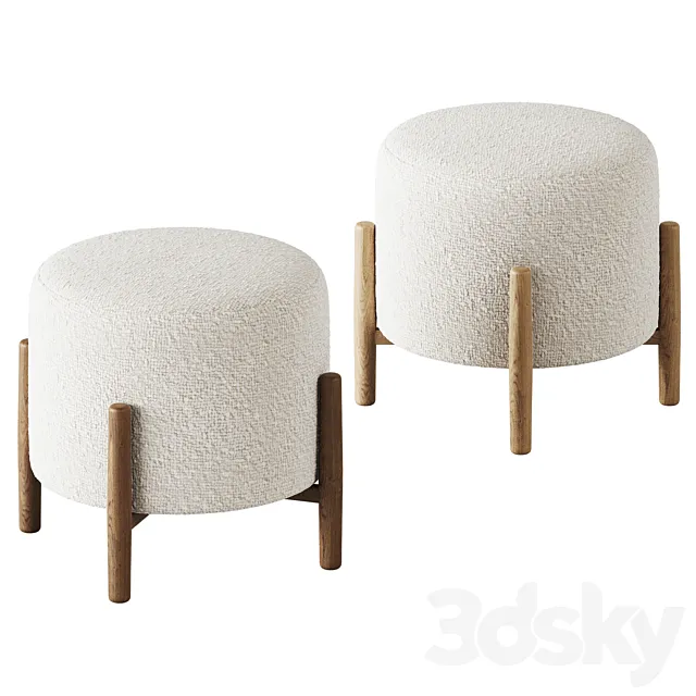Elroy Sherpa Ottoman by Studio McGee 3DModel Elroy Sherpa Ottoman by Studio McGee 3DModel