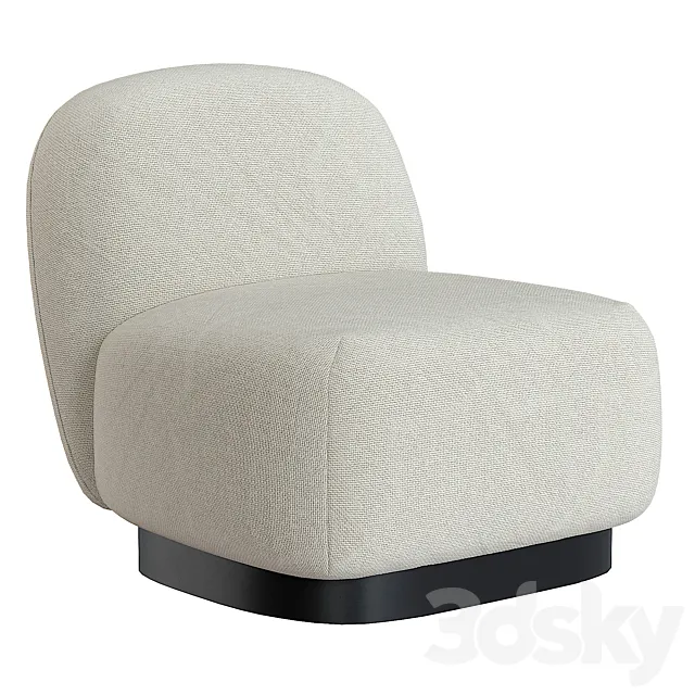Elsie Cream White Armchair 3D Model