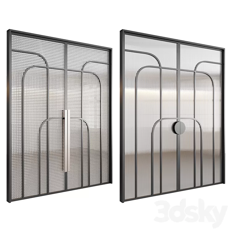 Embossed glass doors №2 3D Model Free Download