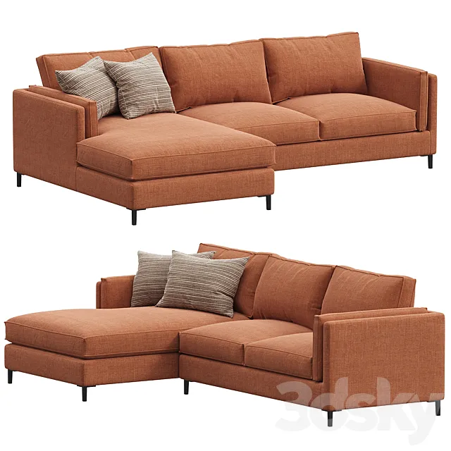 Emery 2 Piece Sectional Sutton Rust 3D Model Emery 2 Piece Sectional Sutton Rust 3D Model