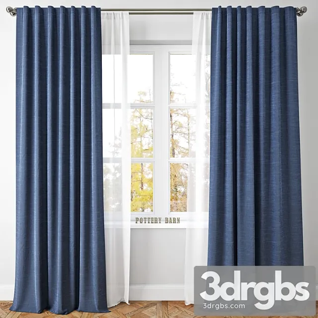 Emery linencotton drape-pottery barn 3D Model Download