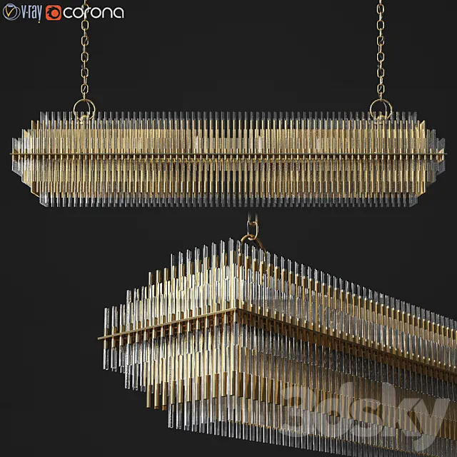 Emile Linear Chandelier Restoration Hardware 3D Model