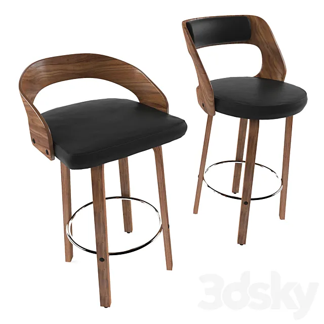 emily & sabrina bar or counter stool and bar chair 3D Model