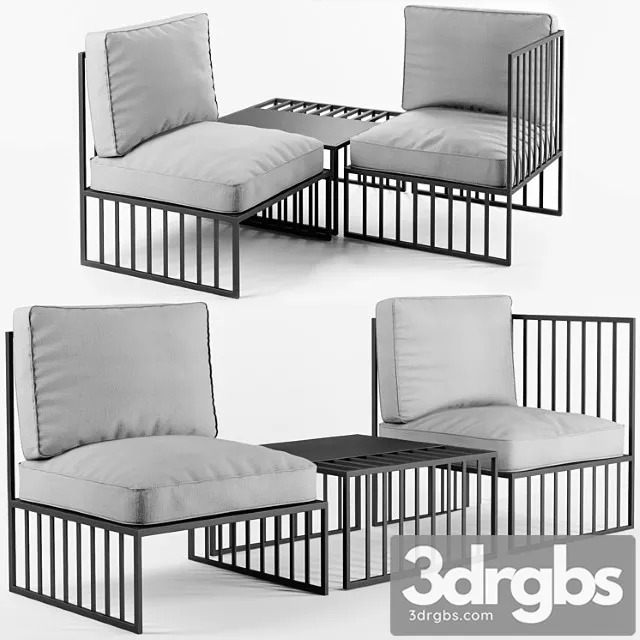 Emiyo armchair and table emiyo 2 3D Model Download