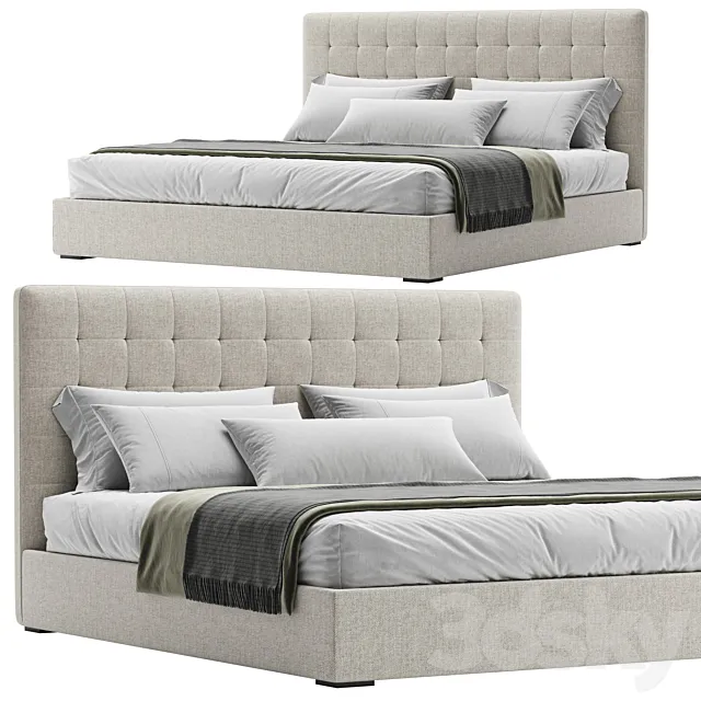 Emmett Bed Wood Legs 3DModel Emmett Bed Wood Legs 3DModel