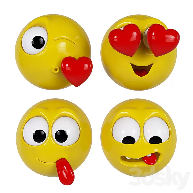 Emoji pack 3D Model Free Download