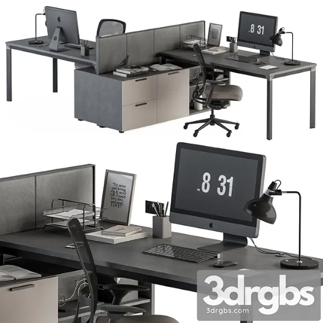Employee Set Brown and Black Office Furniture 254 3D Model Download Employee Set Brown and Black Office Furniture 254 3D Model Download