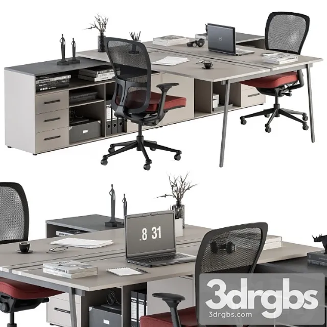 Employee Set Office Furniture 244 3D Model Download Employee Set Office Furniture 244 3D Model Download