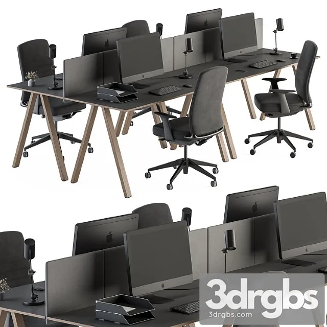 Employee Set Office Furniture 346 3D Model Download Employee Set Office Furniture 346 3D Model Download