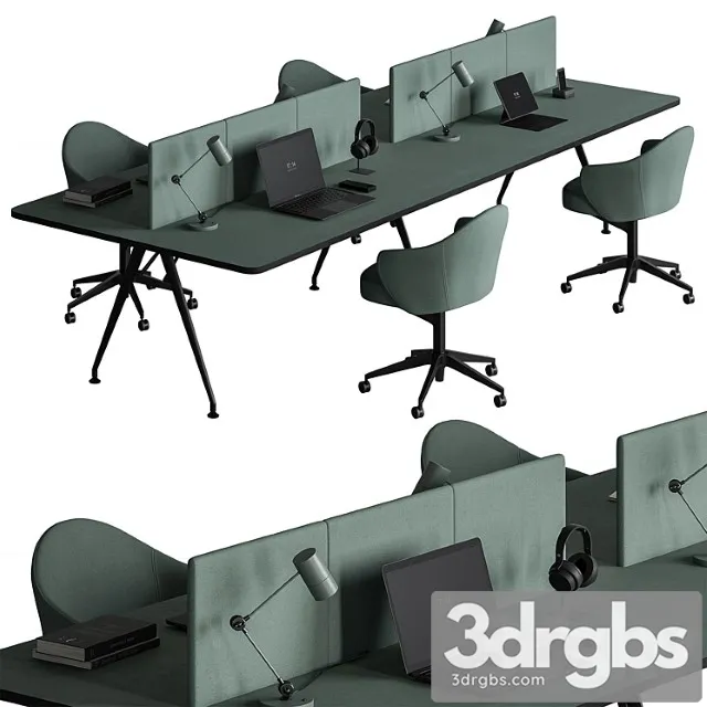 Employee Set Office Furniture 460 3D Model Download Employee Set Office Furniture 460 3D Model Download