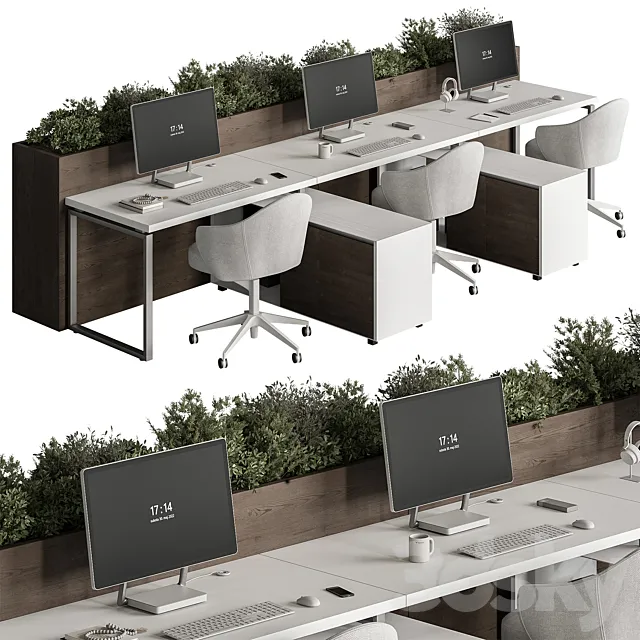 Employee Set – Office Furniture 487 3D Model