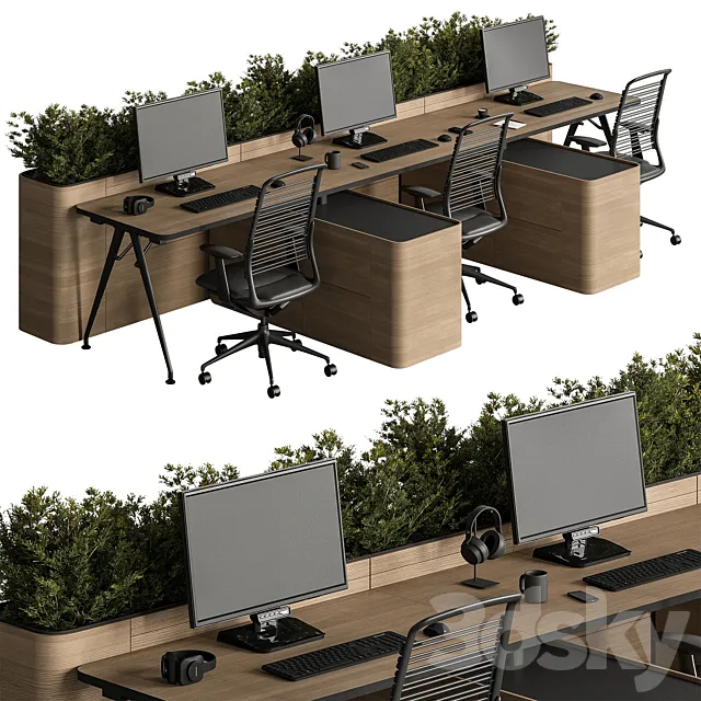 Employee Set – Office Furniture 488 3D Model