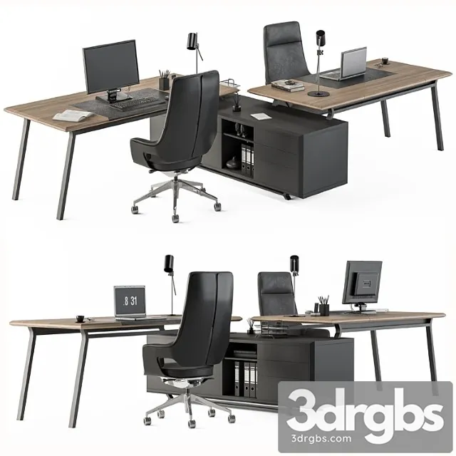 Employee Set Wood and Black Office Furniture 270 3D Model Download Employee Set Wood and Black Office Furniture 270 3D Model Download