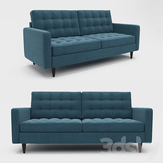 Empress Upholstered Sofa in Azure 3D Model Empress Upholstered Sofa in Azure 3D Model