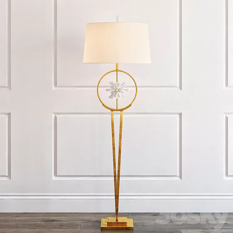 Encircled quartz crystal star floor lamp 3D Model