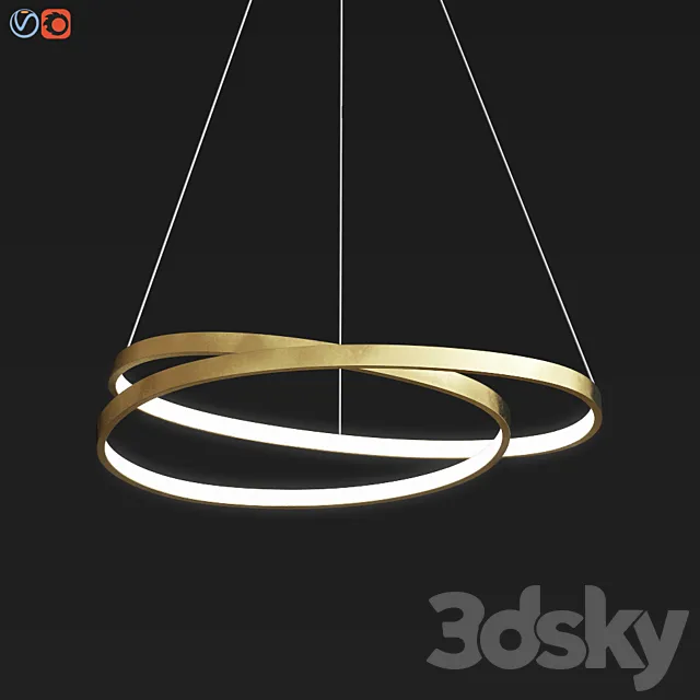 Endon Scribble Ring Pendant Ceiling Light Gold Leaf 3D Model