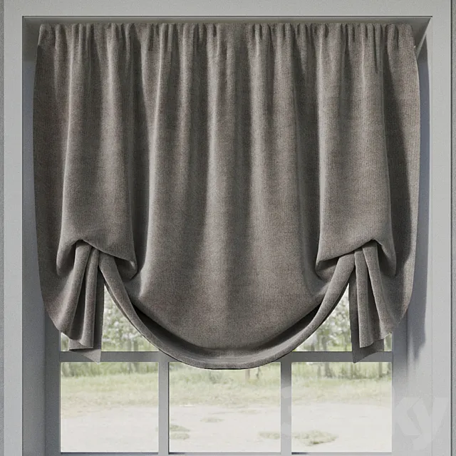 English curtain 3D Model English curtain 3D Model