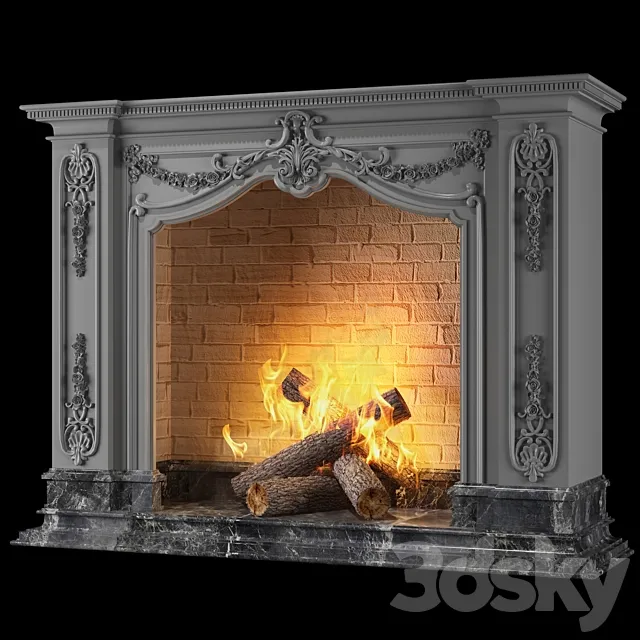 english fireplace 3D Model