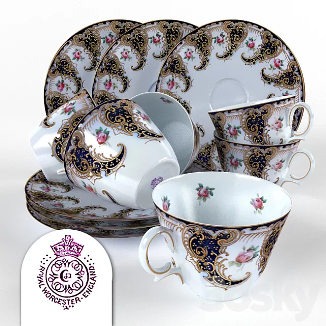 English tea pair 3DModel