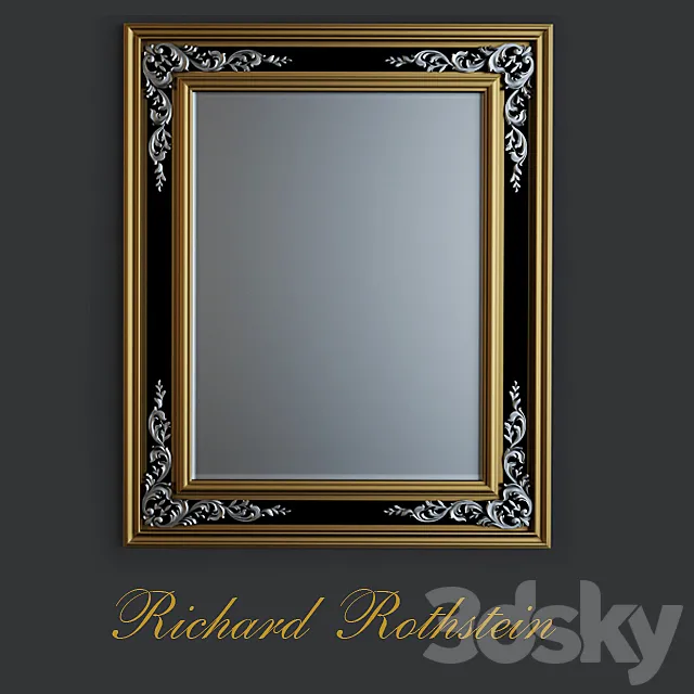 Engraved Mirror with Antiqued Glass 3D Model