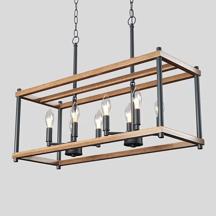 Eniso 8-Light Farmhouse Chandelier 3D Model Free Download
