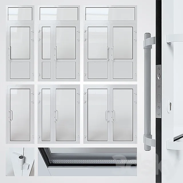 Entrance aluminum door 3DModel