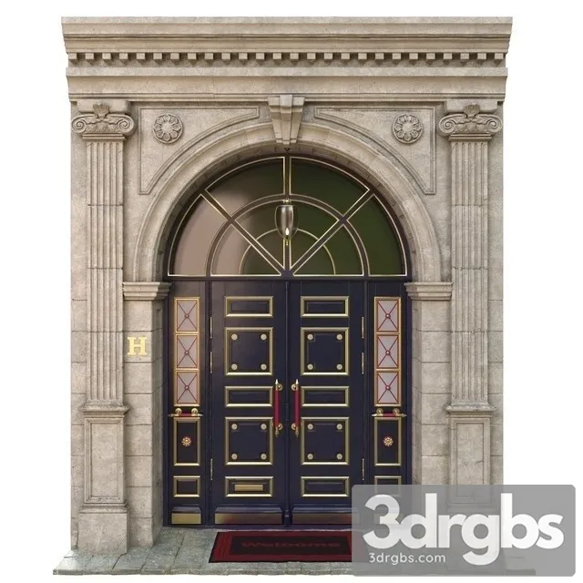 Entrance Classic Door 3D Model Download
