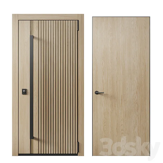 Entrance door and concealed door 08 3D Model