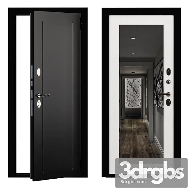 Entrance Door Flush Metal With Mirror 3D Model Download