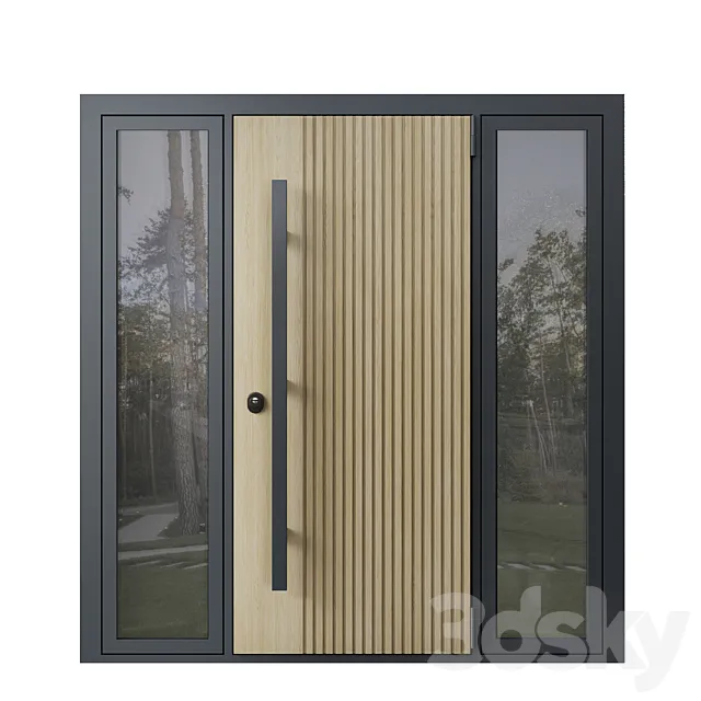 Entrance door with transoms to cottage 03 Free Download