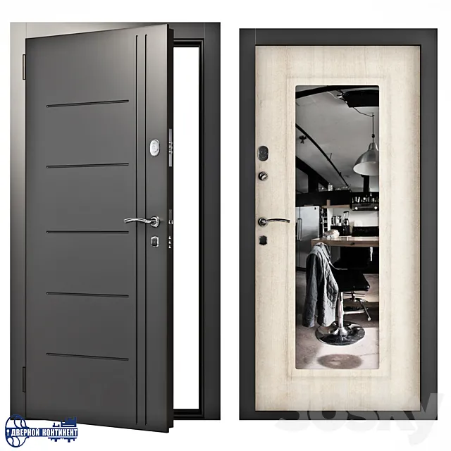 Entrance doors Continent City-mirror 3D Model
