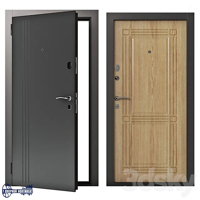 Entrance doors Continent-Line 3D Model