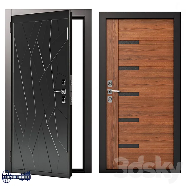 Entrance doors Continent-Modern 3D Model
