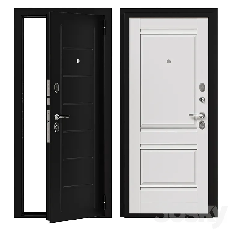 Entrance metal door Bravo 3D Model Free Download