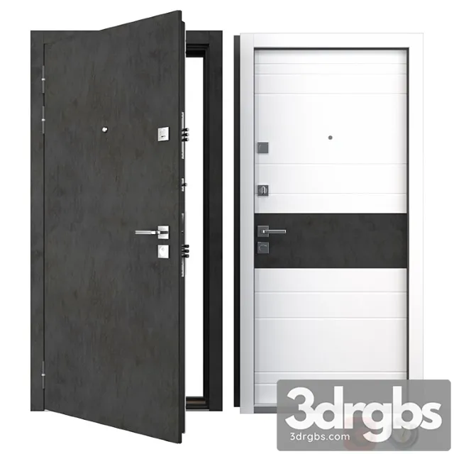 Entrance metal door carbon (your frame) 3D Model Download