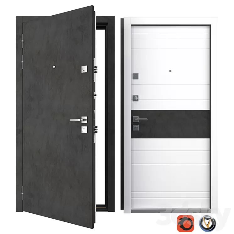 Entrance metal door Carbon (Your Frame) 3D Model
