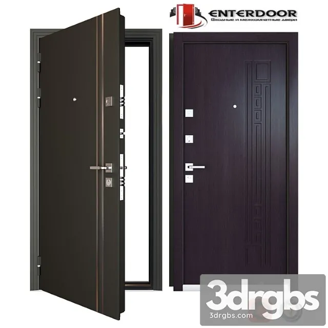 Entrance metal door enterdoor kvadroline 3D Model Download