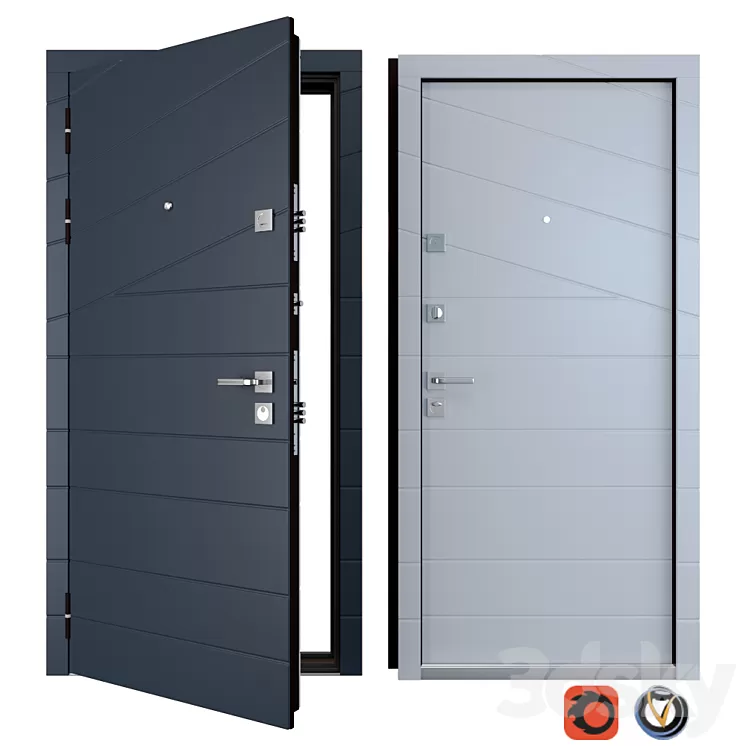 Entrance metal door Line (Zimen) 3D Model