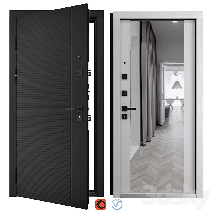 Entrance metal door Liner-3 (Bravo) 3D Model Free Download