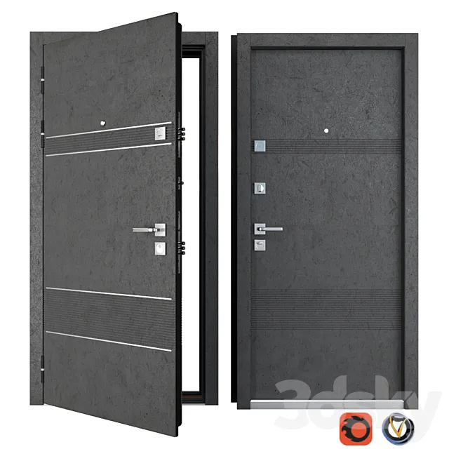 Entrance metal door Louna (Zimen) 3D Model