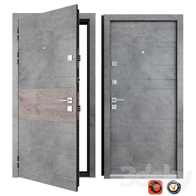 Entrance metal door of Tire (Zimen) 3D Model