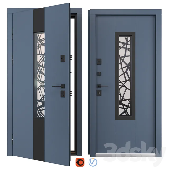 Entrance metal door Olimpia Glass (Abvehr) 3D Model