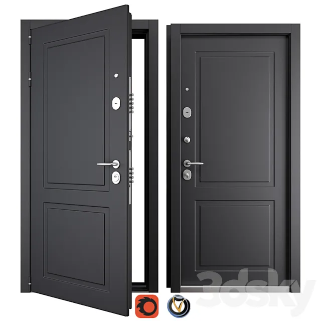 Entrance metal door Scandi 2 (Holz) 3D Model