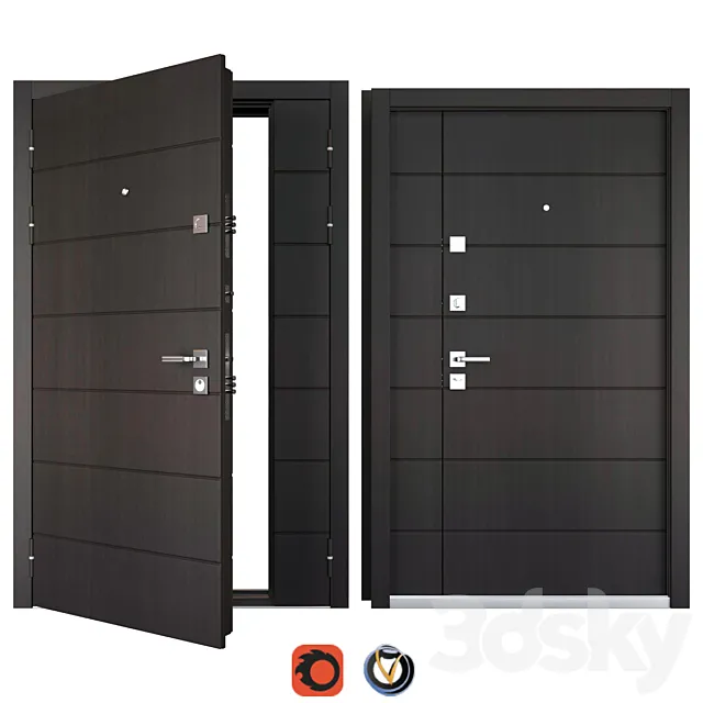 Entrance metal door Slim 2 (Favorit) 3D Model