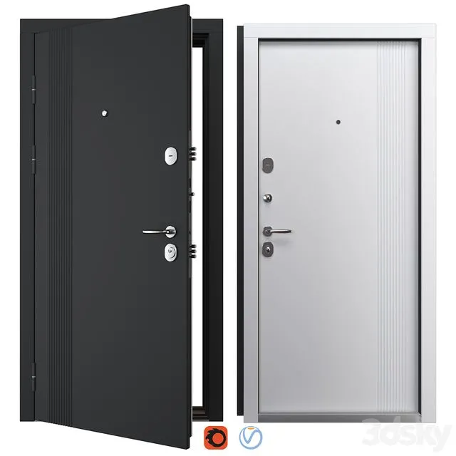 Entrance metal door Status (Bulat) 3D Model