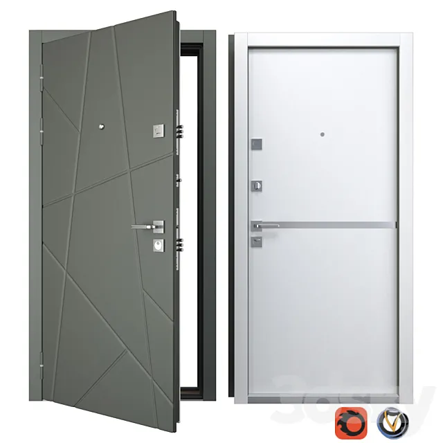 Entrance metal door Stella (Your Frame) 3D Model