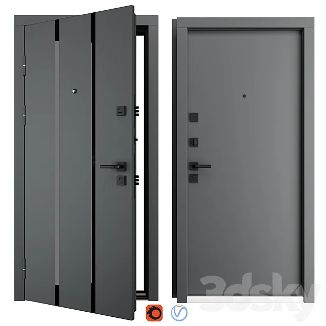 Entrance metal door Street (QDoors) 3D Model