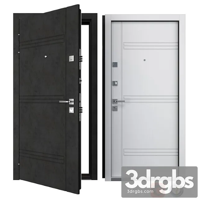 Entrance metal door trio (your frame) 3D Model Download