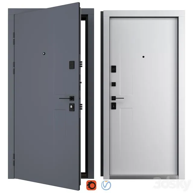 Entrance Metal Door Vista 3D Model